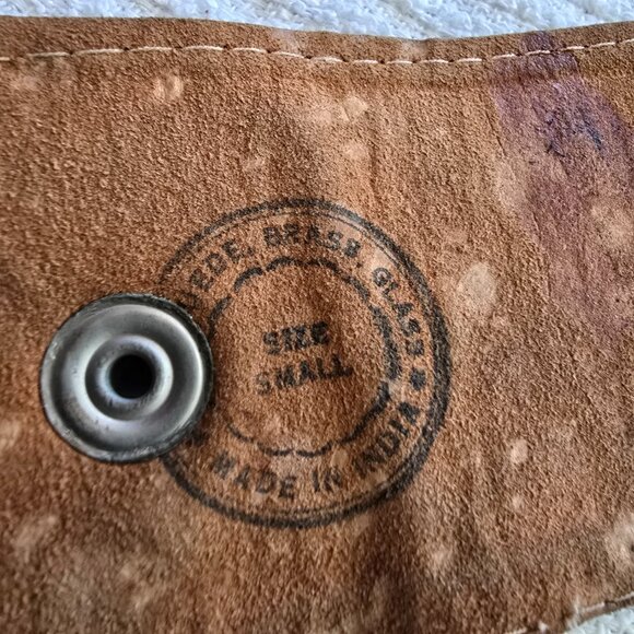 Vintage Black Leather Belt with Gold Details & Studded with Glass Beads - Picture 7 of 10